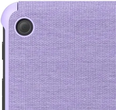 Lilac cover next to a plain folio and a transparent slim case