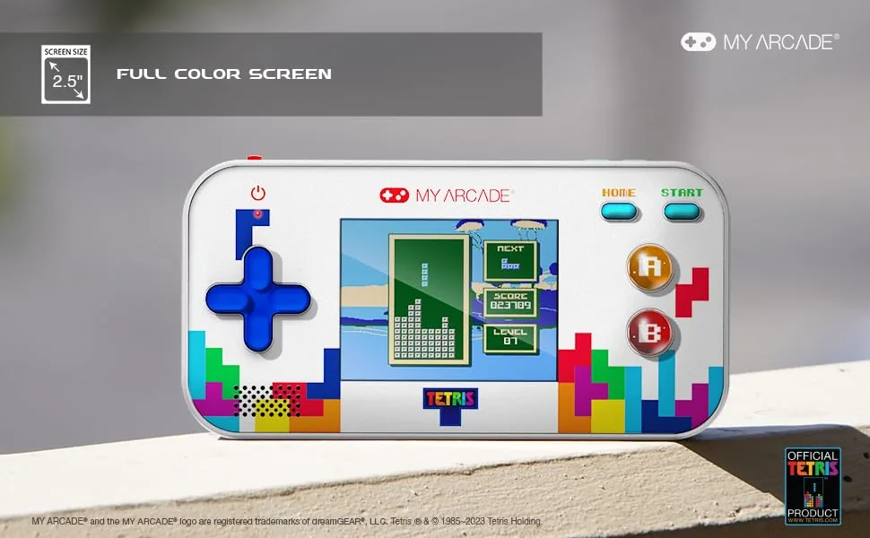 Close view of the Tetris Gamer V controls and screen bezel