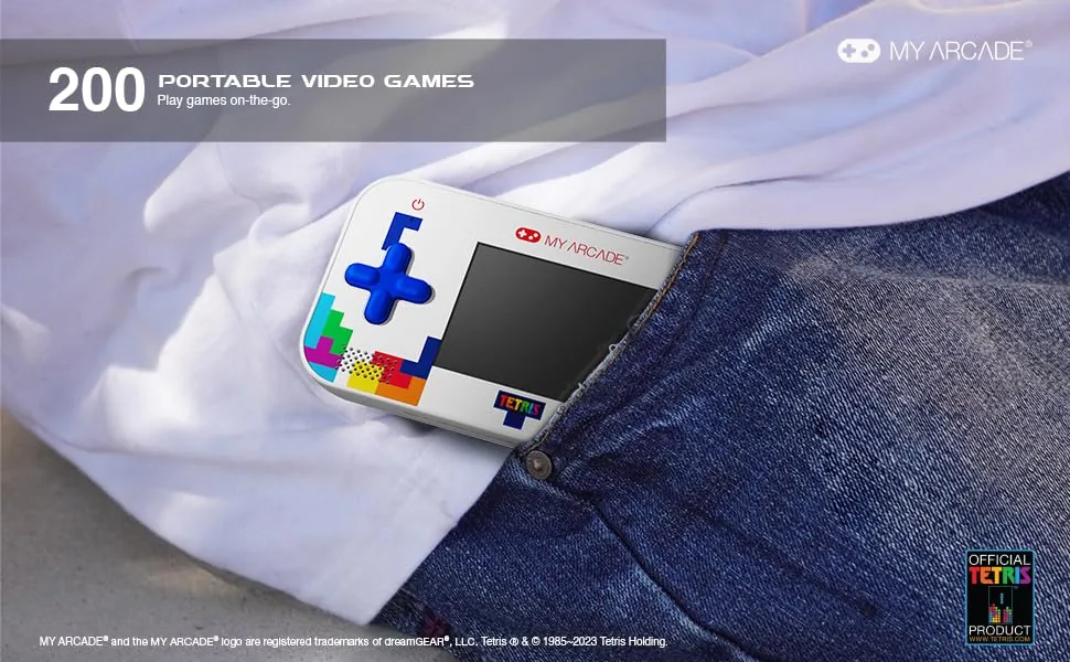 The Tetris Gamer V compared against a broader retro handheld and a phone