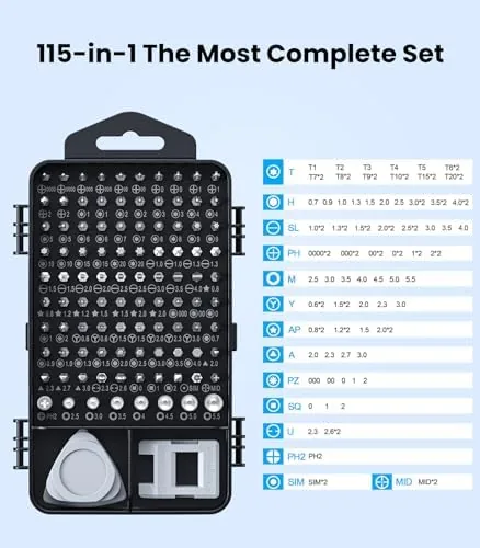 Close look at the AXTH 115-in-1 Precision Screwdriver Set, [Super Durable] Mini Professional Magnetic build quality