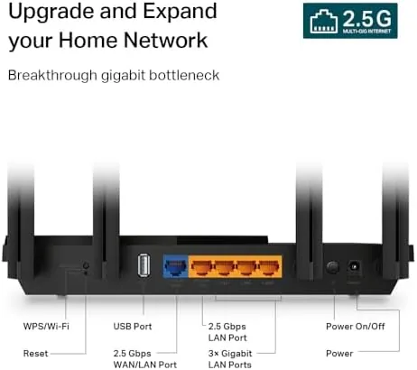 Archer AX55 Pro next to a budget AX1800 router for size comparison