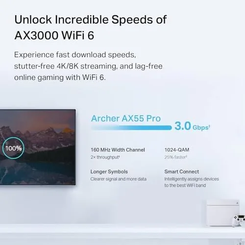 Home office setup with the Archer AX55 Pro and a NAS connected by cable