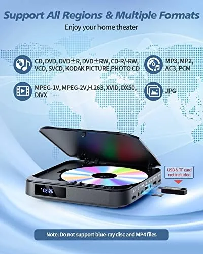Another view of the DESOBRY Mini DVD Player for TV with HDMI, Region Free