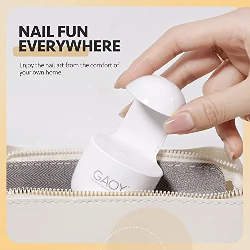 The GAOY Mini UV Light for Gel Nails, Small LED Nail in real use