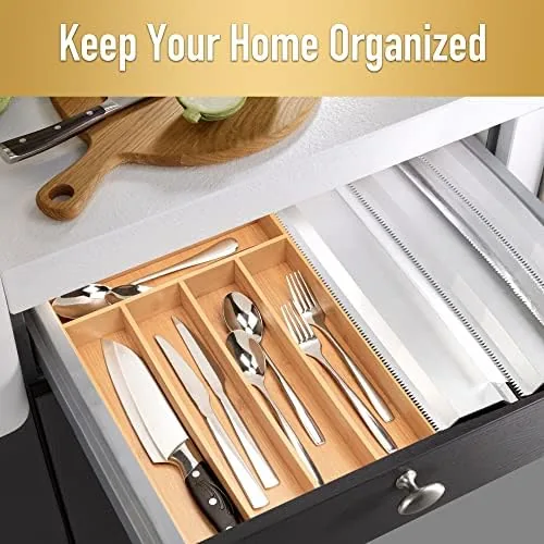 The bamboo organizer wiped clean with a cloth to show easy maintenance