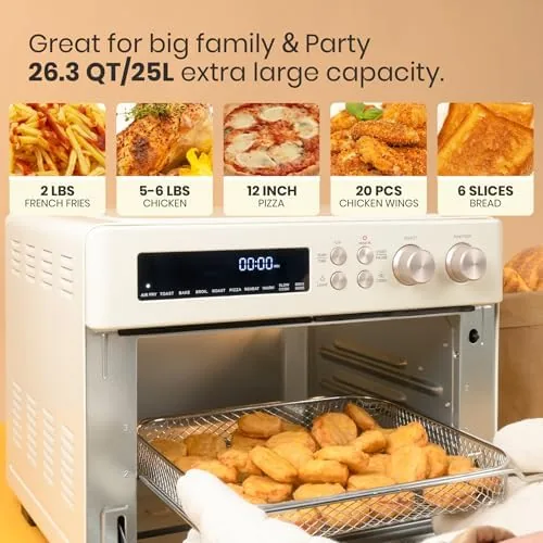 Another view of the VAL CUCINA Retro 26.3 QT Infrared Heating Air Fryer Toaster