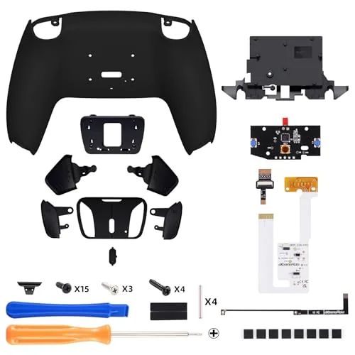 The modified PS5 controller assembled with the back paddles installed