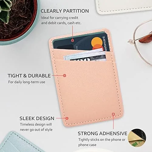 Close look at the Limvory Phone Wallet, Leather Phone Card Holder Adhesive Stick On build quality