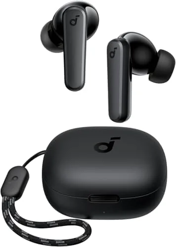 The Soundcore P20i earbuds with their case on a table