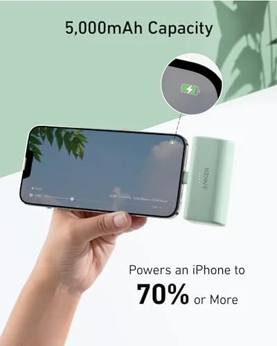 Anker Nano beside a larger 10,000mAh power bank and a separate cable