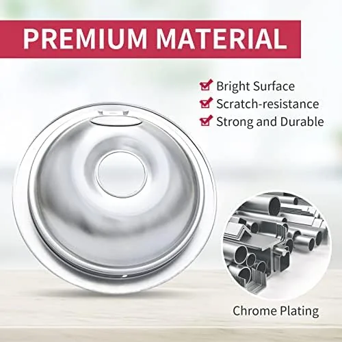 Three different drip pan sets compared side by side
