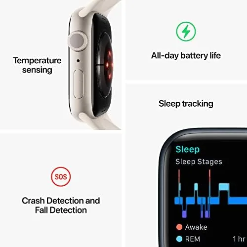 Another view of the Apple Watch Series 8 [GPS, 41mm] - Starlight Aluminum Case