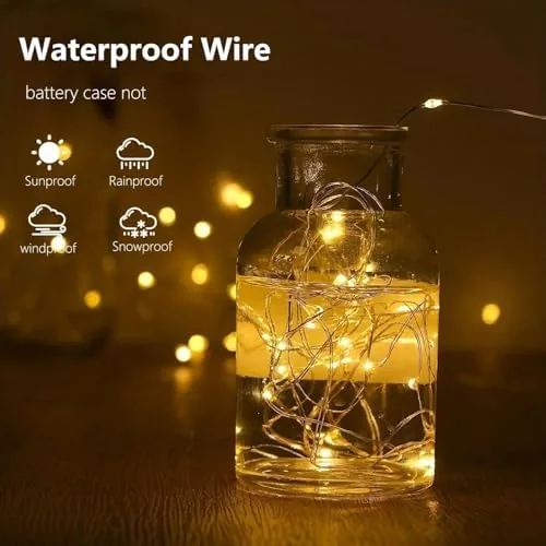 Close look at the 4 Pack Fairy Lights Battery Operated 16FT 50 LED String build quality