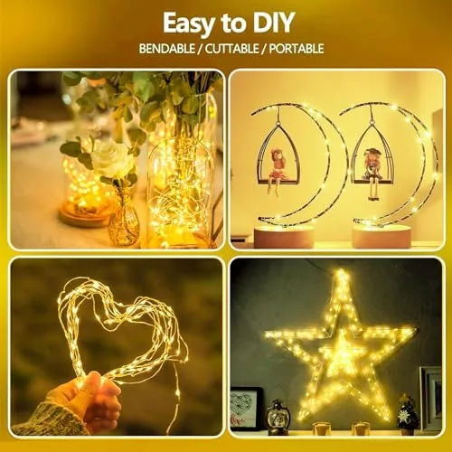 The 4 Pack Fairy Lights Battery Operated 16FT 50 LED String in real use