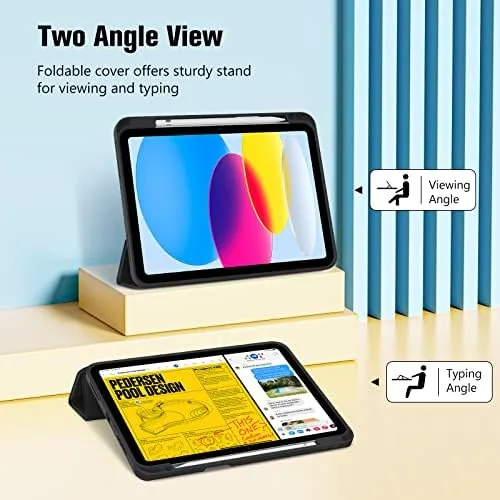 The ProCase for iPad A16 11th/10th Generation Case with Pencil Holder in real use