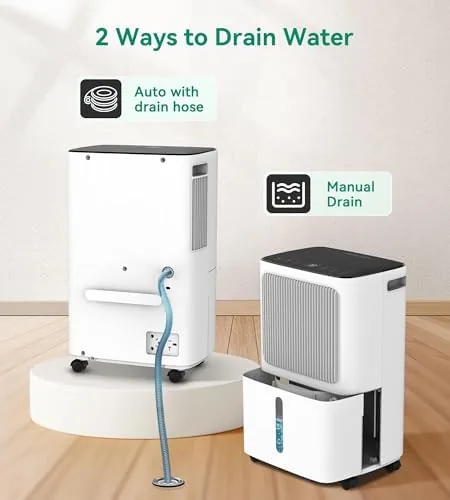 The 34 Pint/D, 2500 Sq.Ft Dehumidifier for Basement with Drain Hose in real use