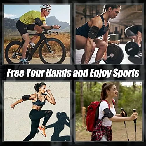 The armband in use during a gym workout with the phone visible