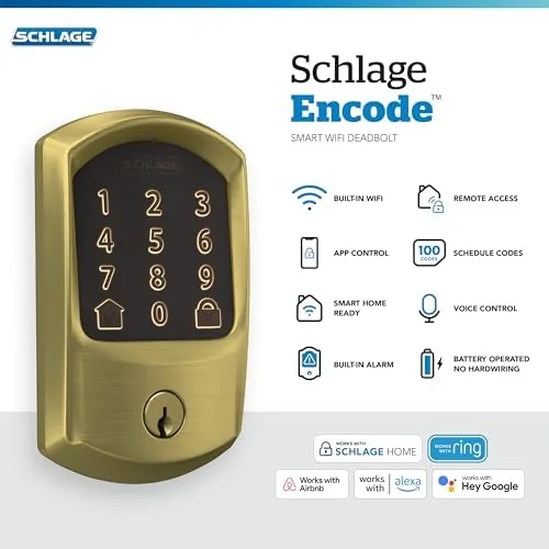 Close up of the touchscreen keypad with the flip cover raised