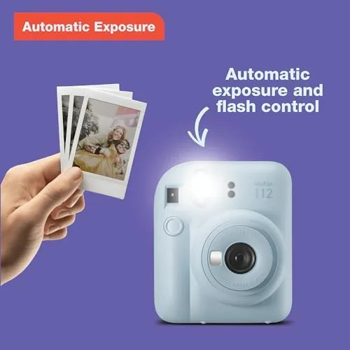 A party scene with a developed Instax Mini print showing a well exposed group