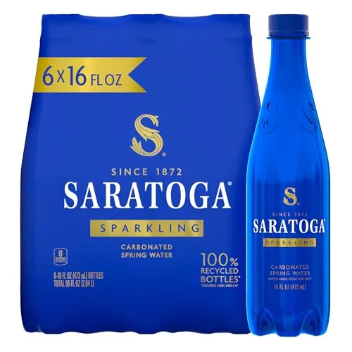 Saratoga, Sparkling Water Bottles, 6-Pack - Carbonated Spring Bottled Water - Recycled PET Plastic Review: Tested and Rated