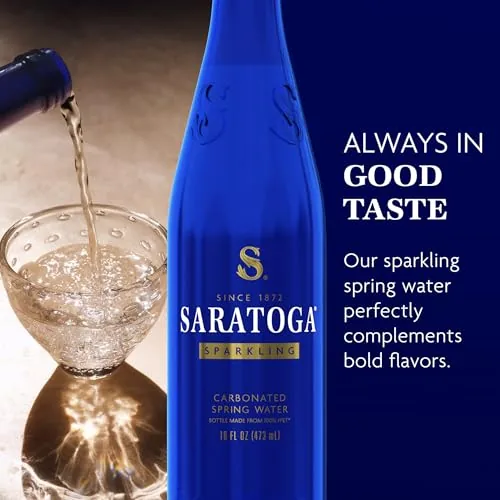 Close look at the Saratoga, Sparkling Water Bottles, 6-Pack - Carbonated Spring Bottled Water build quality