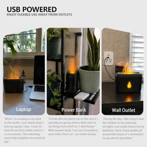 The Flame Diffuser for Essential Oils, 200ml Ultrasonic Aroma Diffusers with compared in context