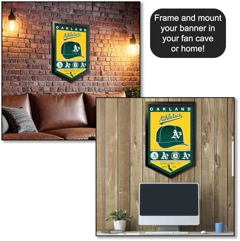 The WinCraft Oakland Athletics Heritage History Banner Pennant in real use