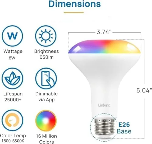 The Linkind BR30 Smart Light Bulbs, WiFi Flood Light Bulbs Compatible in real use