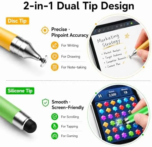 Close look at the Stylus Pens for Touch Screens, Universal 2 in 1 Stylus build quality