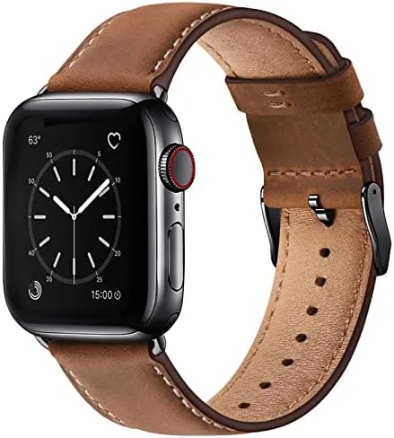 Overview of the SUNFWR Leather Bands Compatible with Apple Watch Band for Men