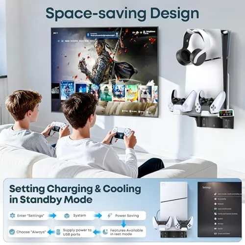 Comparison of a vertical stand and the wall mount in the same room