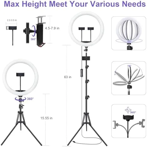 The 10" Selfie Ring Light with 73" Tripod Stand & 1 compared in context
