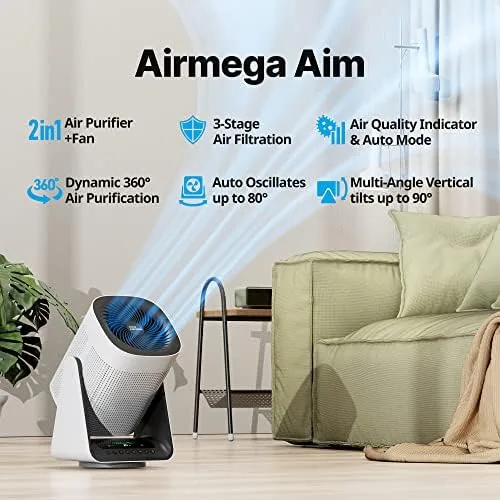Close look at the COWAY Air Purifier for Home Bedroom, 2-in-1 with Fan, Particulate build quality