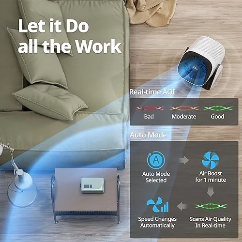 The COWAY Air Purifier for Home Bedroom, 2-in-1 with Fan, Particulate compared in context