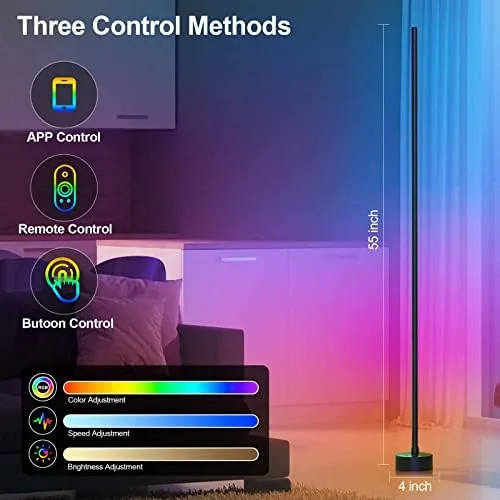 The Miortior app showing the color wheel and scene selection on a phone