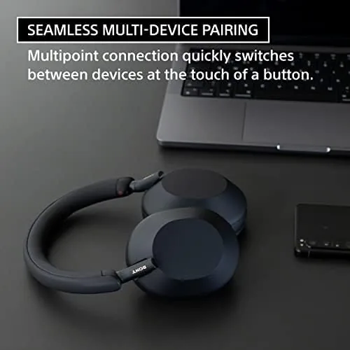Another view of the Sony WH-1000XM5 Premium Noise Cancelling Wireless Headphones, Midnight Blue |