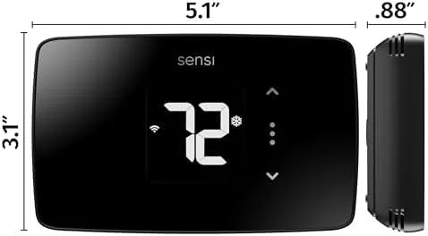 Close up of the Sensi Lite buttons and display with the room temperature visible