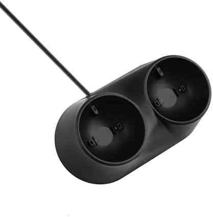 Comparison of the PS4 VR dual dock with spare batteries and a single charging cable