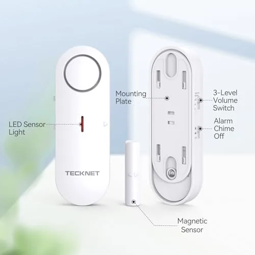Another view of the TECKNET Door Alarms for Kids Safety, Window Alarm Pool Alarms