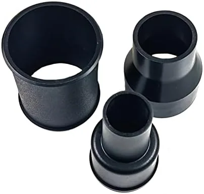 Close up of the 2.5 inch to 1.875 inch adapter showing the stepped profile
