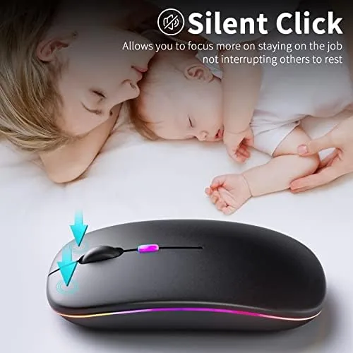 Close look at the KANMABPC Wireless Bluetooth Mouse, Silent Dual Mode Mouse(Black) | Supports build quality