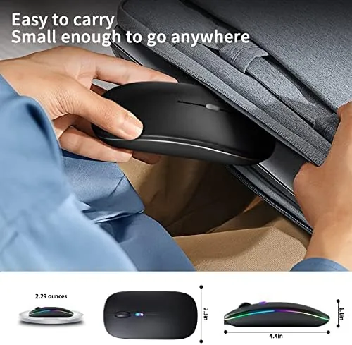 The KANMABPC Wireless Bluetooth Mouse, Silent Dual Mode Mouse(Black) | Supports compared in context