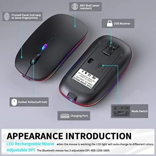 Testing the KANMABPC Wireless Bluetooth Mouse, Silent Dual Mode Mouse(Black) | Supports over two weeks