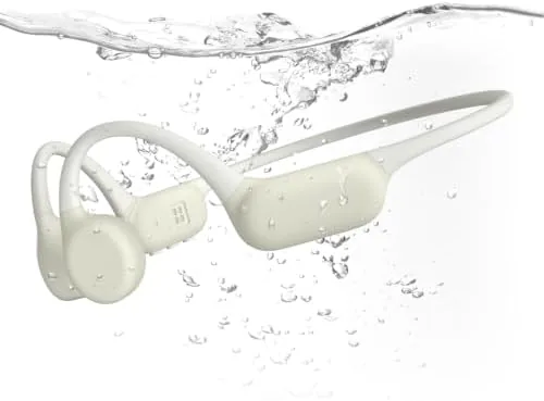 Detail shot of the PSIER Bone Conduction Headphones IPX8 Waterproof Swimming Headphones Open Ear features