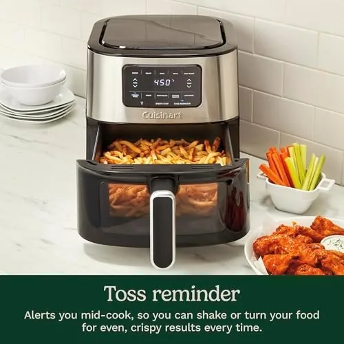 Another view of the Cuisinart Air Fryer, 6-Quart Basket Large Fryer with 5 Cooking