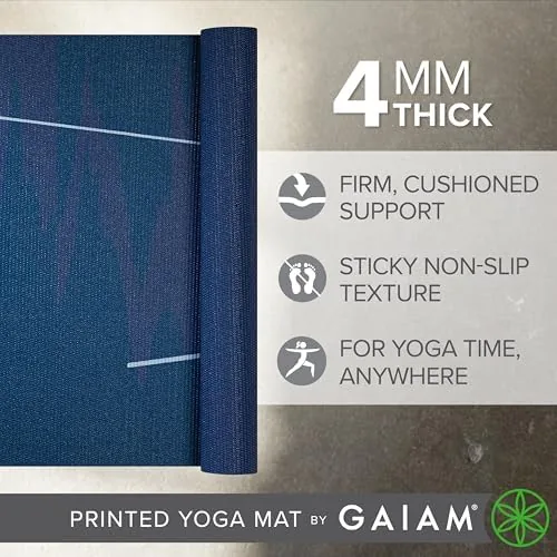 Another view of the Gaiam Yoga Mat Classic Print, 4mm Non-Slip Mat | Lightweight