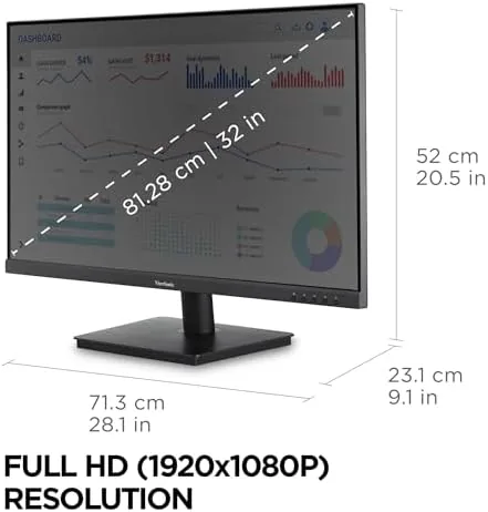 The ViewSonic VA3209M 32 Inch 1080p IPS Computer Monitor, Full HD in real use