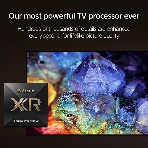 Detail shot of the Sony QD-OLED 77 inch BRAVIA XR A95L Series 4K Ultra features