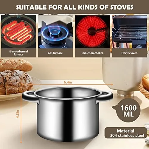The Artcome set beside a microwave melting bowl and a glass double boiler
