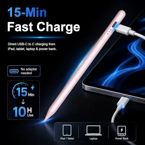 Close look at the Stylus Pen for Apple iPad 2018-2026 for Note-Taking Drawing Pink build quality